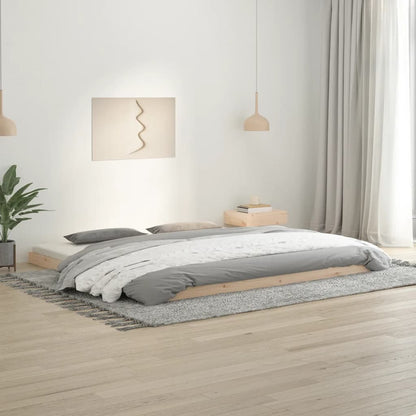 Bedframe Massief Grenenhout 200 x 200 cm Naturel