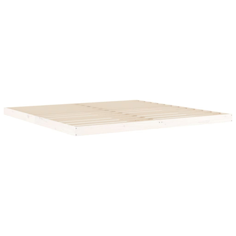 Bedframe Massief Grenenhout 200 x 200 cm Wit