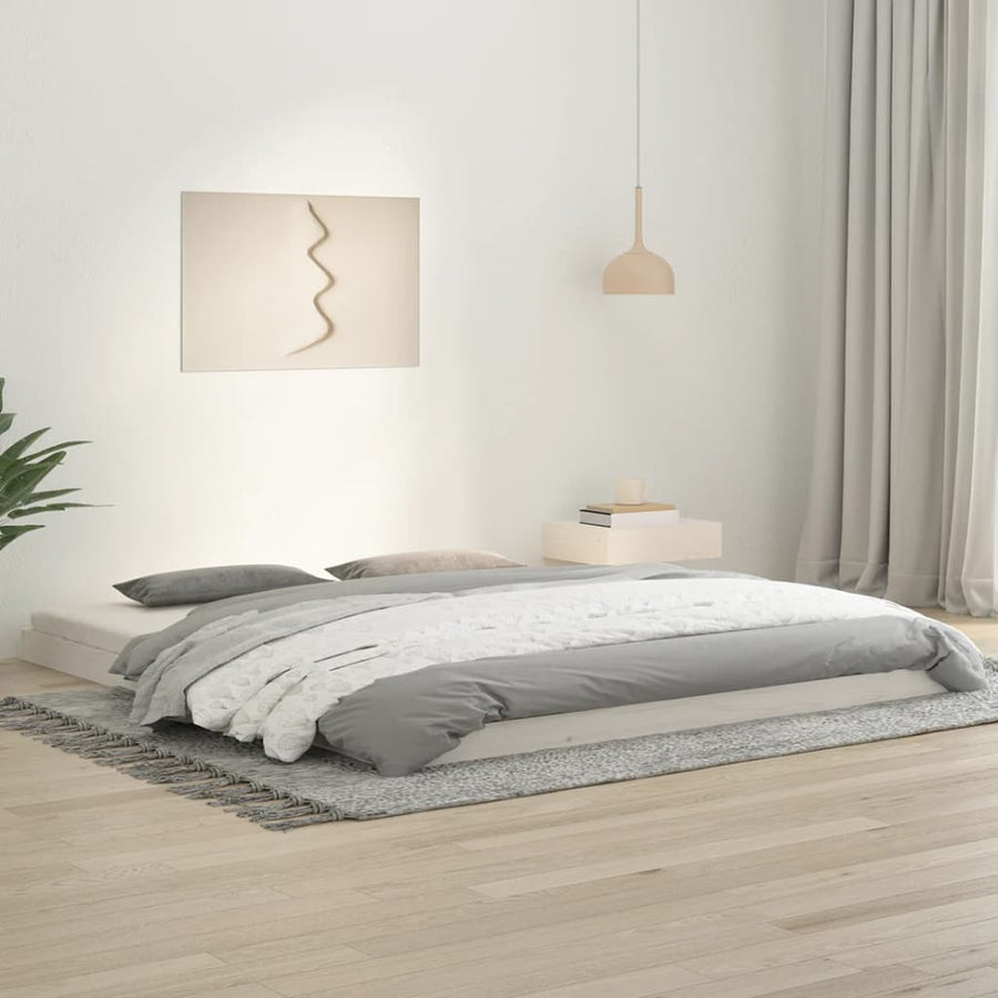 Bedframe Massief Grenenhout Super King 180 x 200 cm Wit