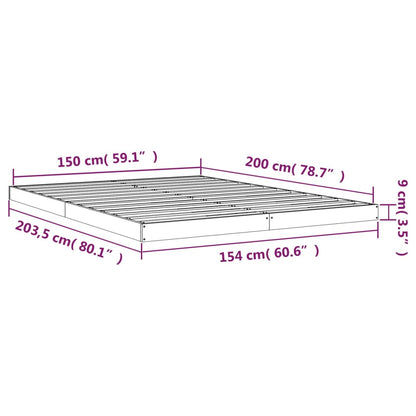 Bedframe Massief Grenenhout King Size 150 x 200 cm Naturel