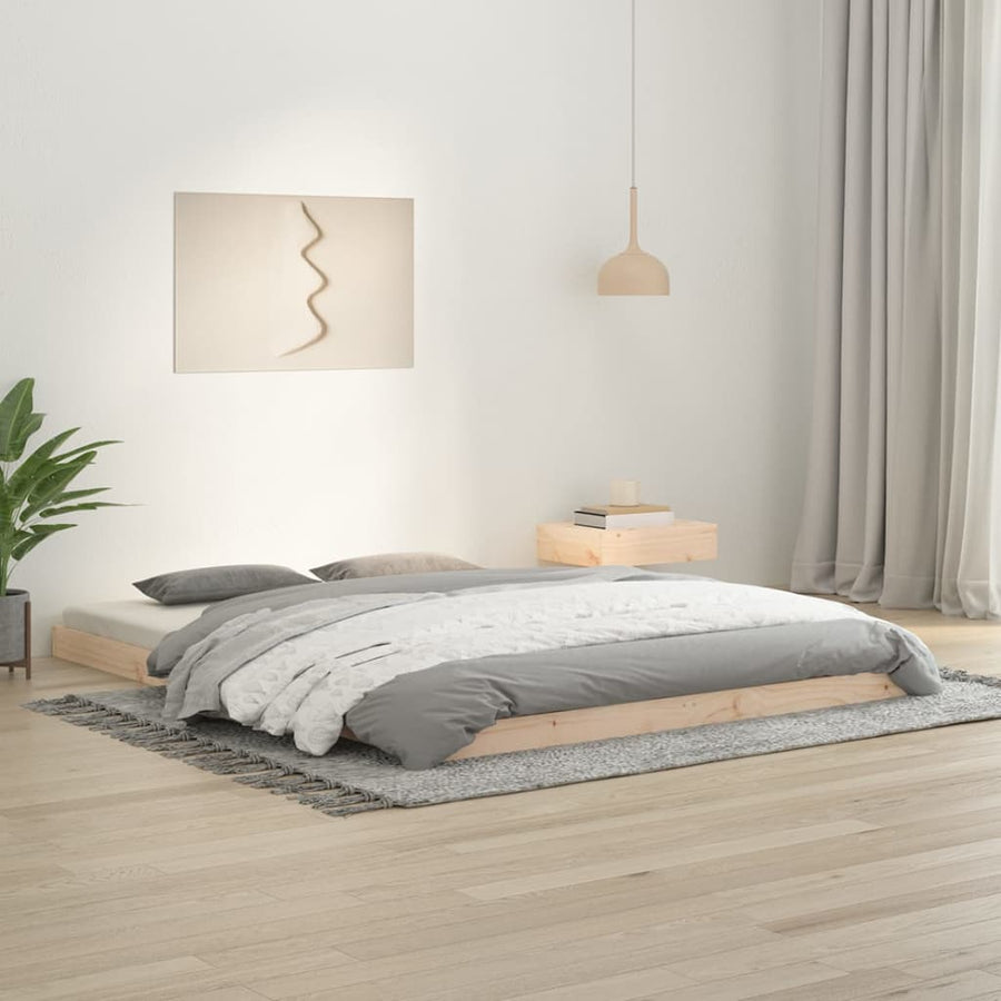 Bedframe Massief Grenenhout King Size 150 x 200 cm Naturel