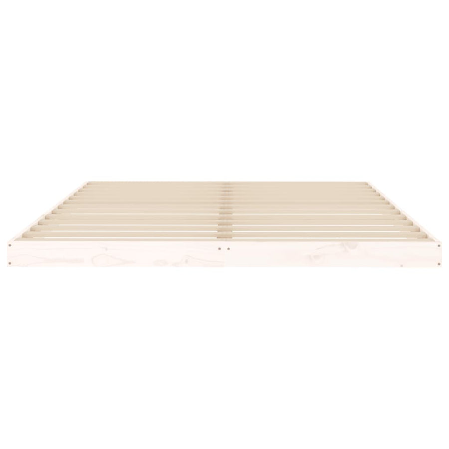 Bedframe Massief Grenenhout King Size 150 x 200 cm Wit