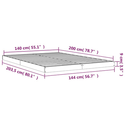 Bedframe Massief Grenenhout 140 x 200 cm Naturel