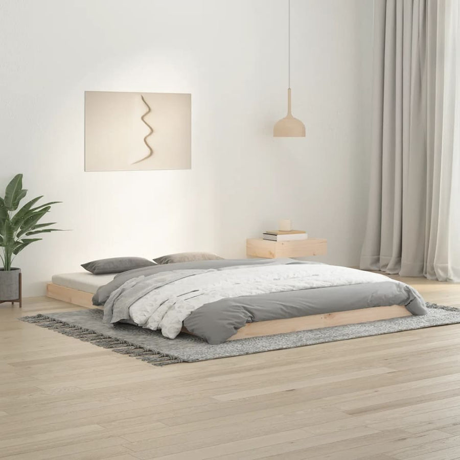 Bedframe Massief Grenenhout 140 x 200 cm Naturel