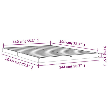 Bedframe Massief Grenenhout 140 x 200 cm Wit
