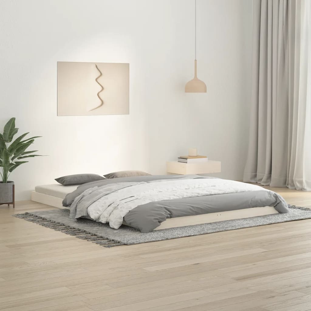 Bedframe Massief Grenenhout 140 x 200 cm Wit