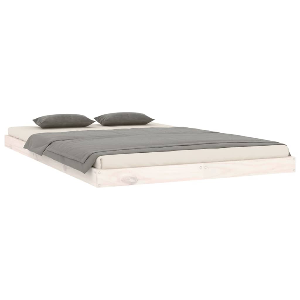 Bedframe Massief Grenenhout 120 x 200 cm Wit