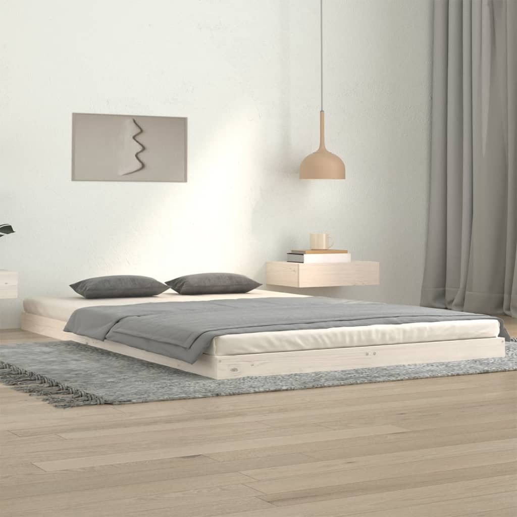 Bedframe Massief Grenenhout 120 x 200 cm Wit