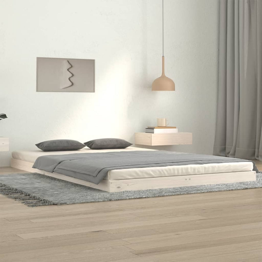 Bedframe Massief Grenenhout 120 x 200 cm Wit