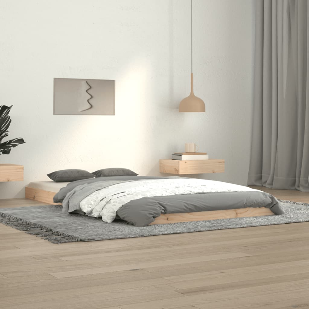 Bedframe Massief Grenenhout 100 x 200 cm Naturel