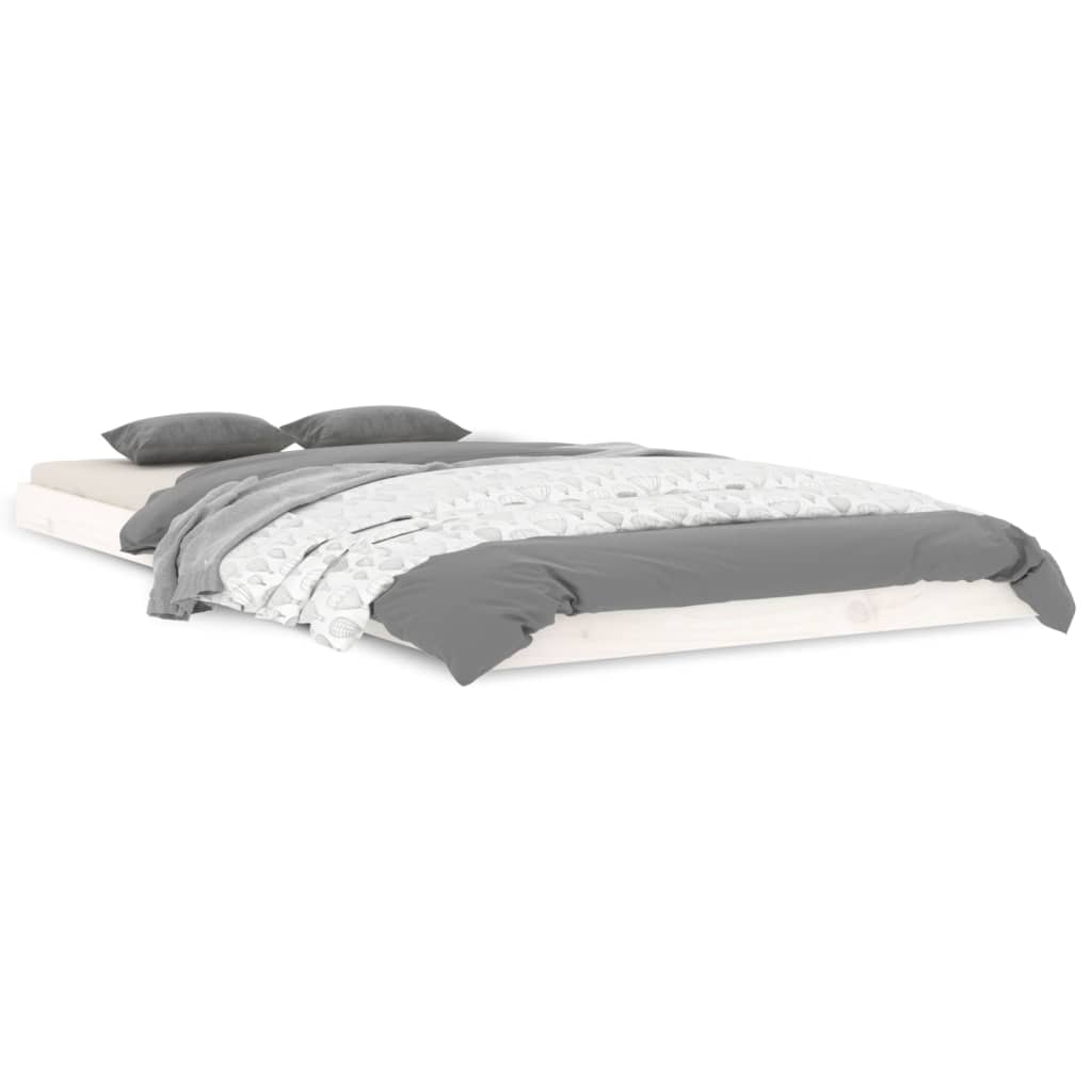Bedframe Massief Grenenhout 100 x 200 cm Wit