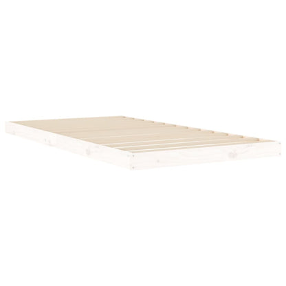 Bedframe Massief Grenenhout 100 x 200 cm Wit