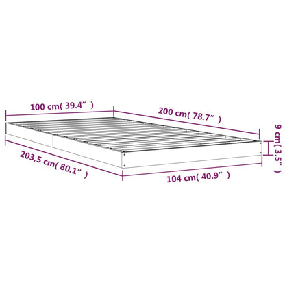Bedframe Massief Grenenhout 100 x 200 cm Wit