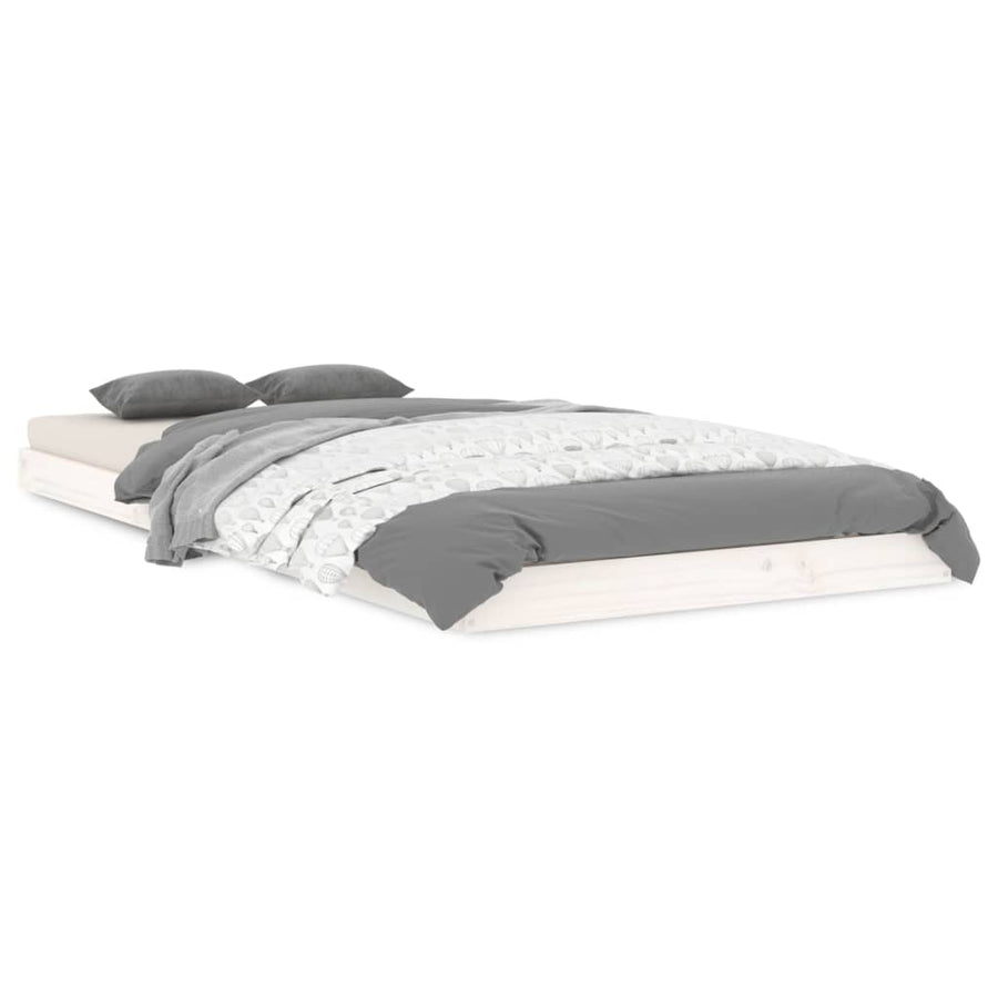 Bedframe Massief Grenenhout 90 x 200 cm Wit
