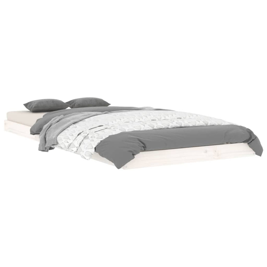 Bedframe Massief Grenenhout 90 x 200 cm Wit