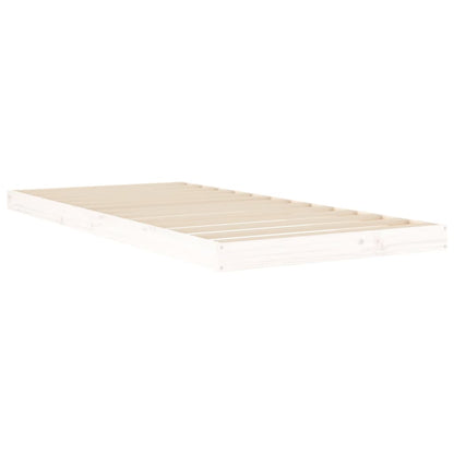 Bedframe Massief Grenenhout 90 x 200 cm Wit