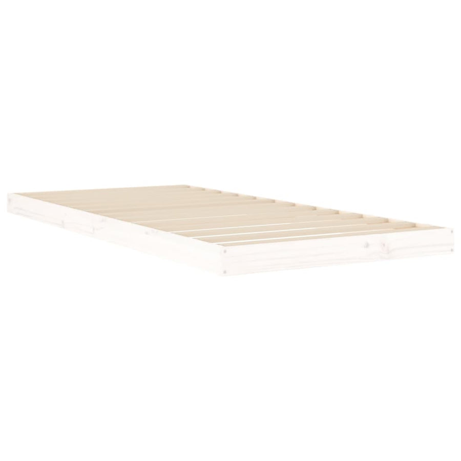 Bedframe Massief Grenenhout 90 x 200 cm Wit