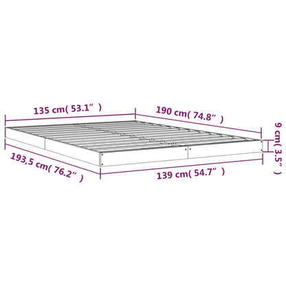 Bedframe Massief Grenenhout Double 135 x 190 cm Naturel