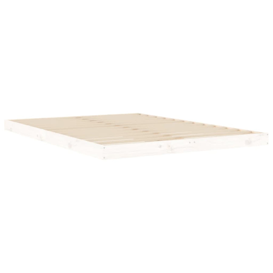 Bedframe Massief Grenenhout Double 135 x 190 cm Wit