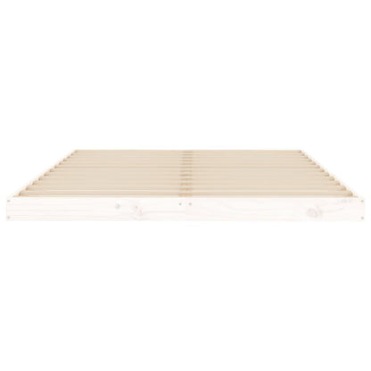 Bedframe Massief Grenenhout Double 135 x 190 cm Wit