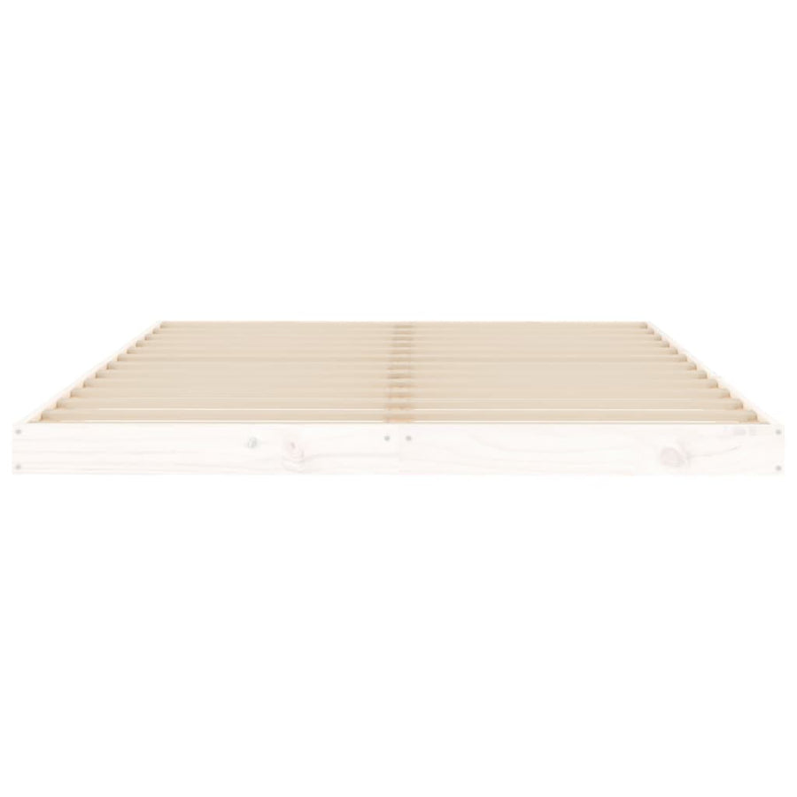 Bedframe Massief Grenenhout Double 135 x 190 cm Wit