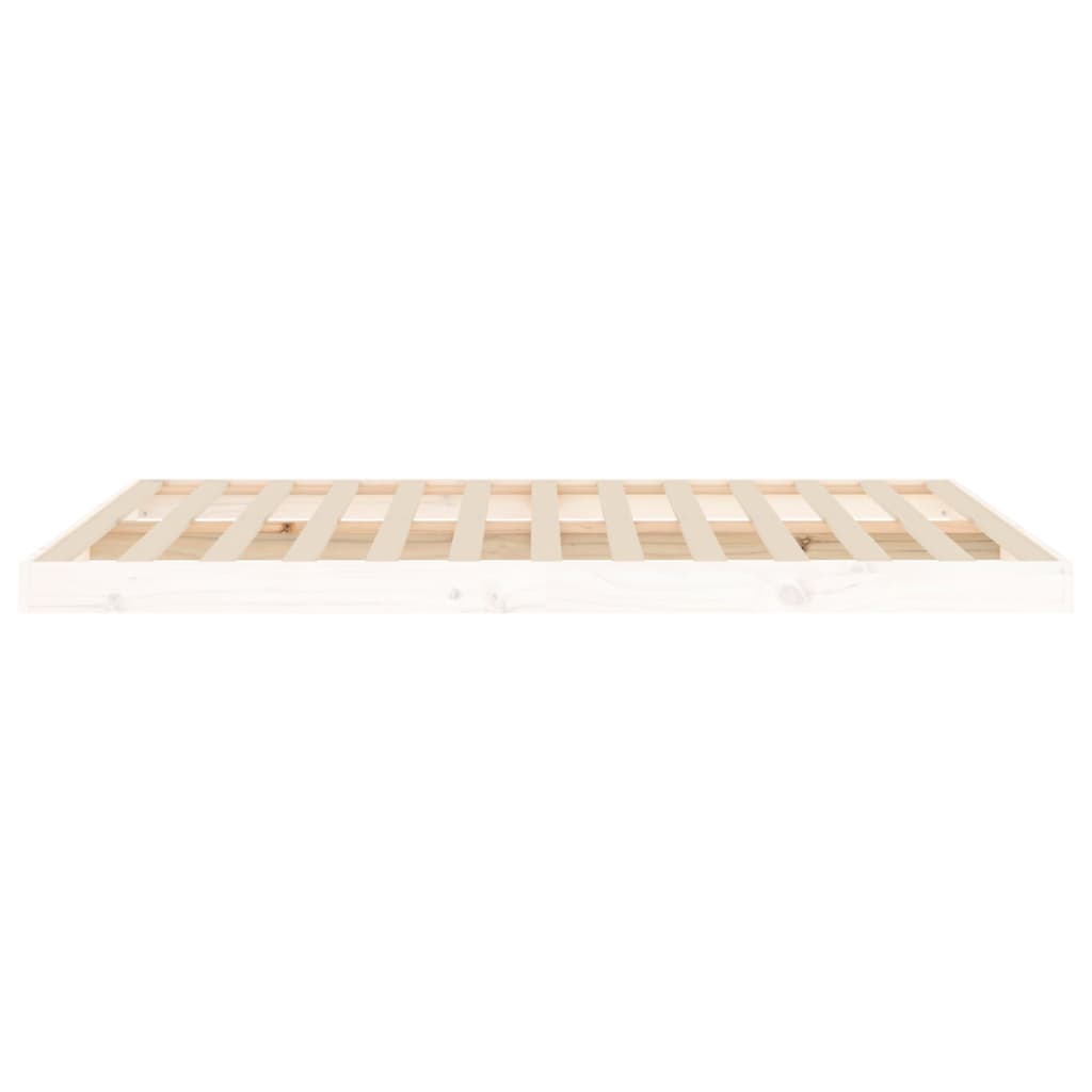 Bedframe Massief Grenenhout Double 135 x 190 cm Wit