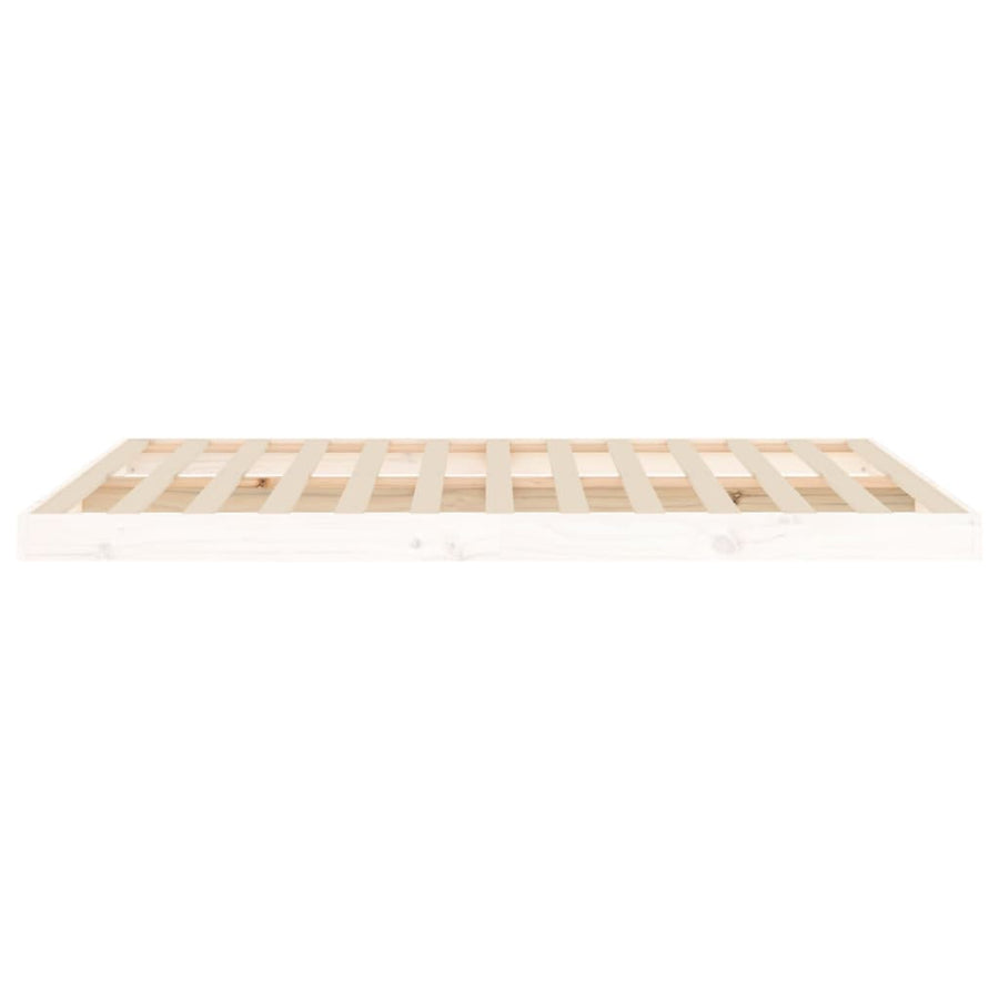 Bedframe Massief Grenenhout Double 135 x 190 cm Wit