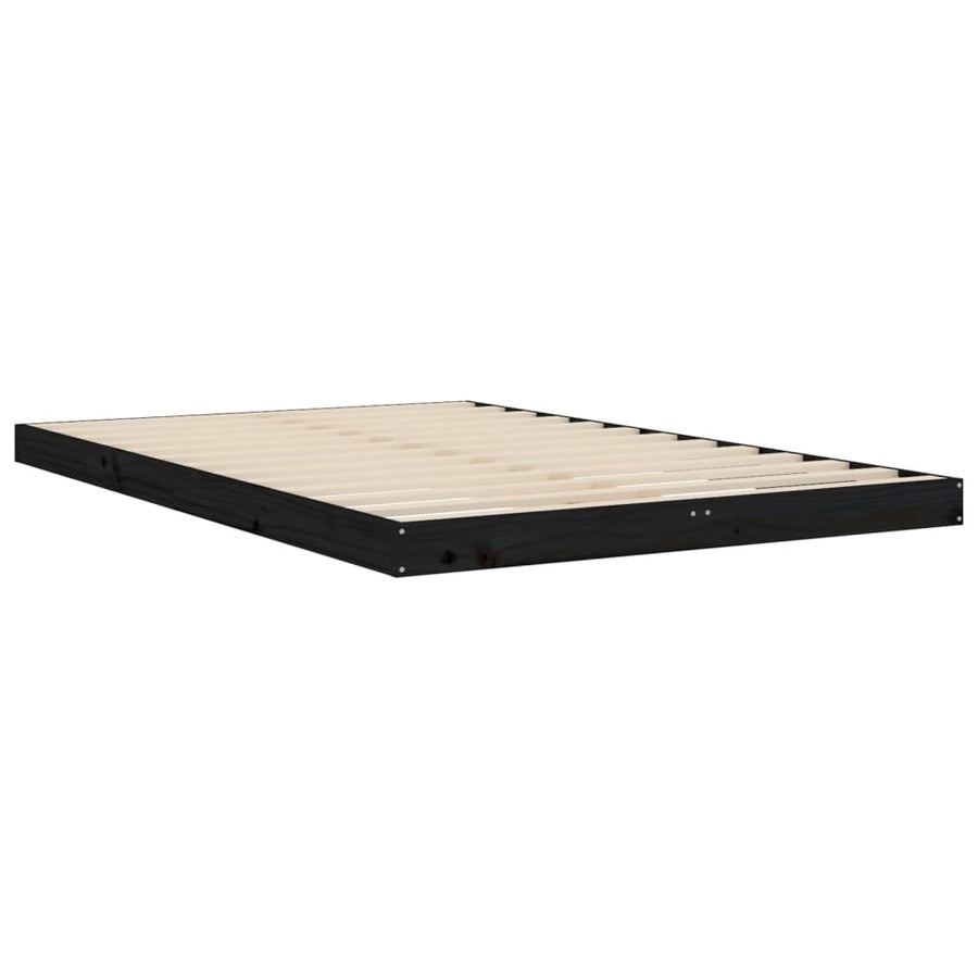 Bedframe Massief Grenenhout 120 x 190 cm Zwart