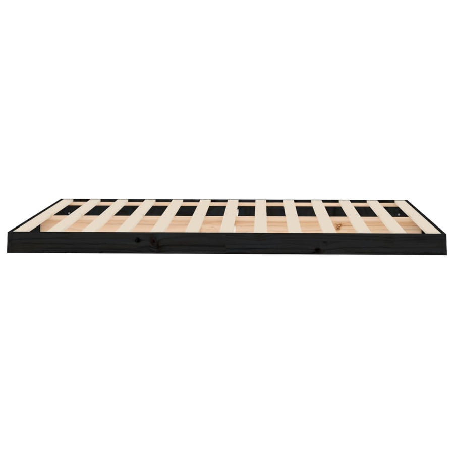 Bedframe Massief Grenenhout 120 x 190 cm Zwart