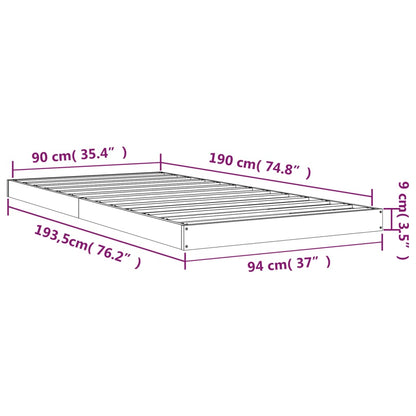Bedframe Massief Grenenhout Single 90 x 190 cm Naturel