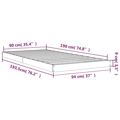 Bedframe Massief Grenenhout Wit 90X190 Cm Single 90 x 190 cm