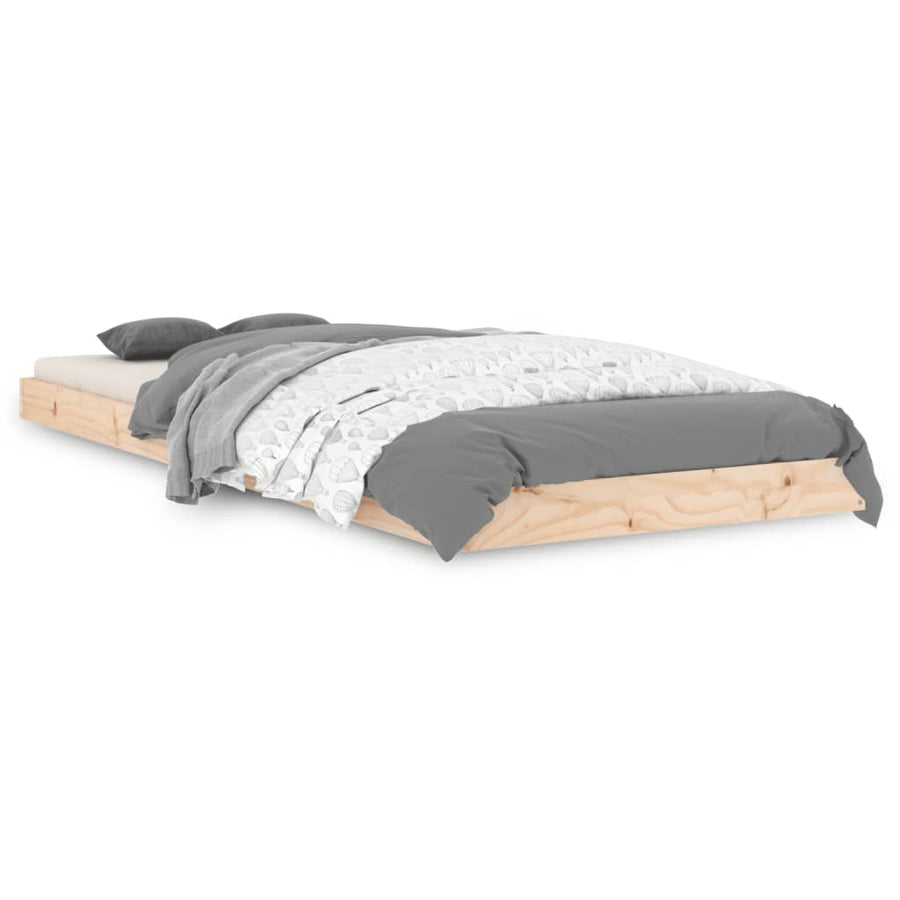 Bedframe Massief Grenenhout 75 x 190 cm Naturel