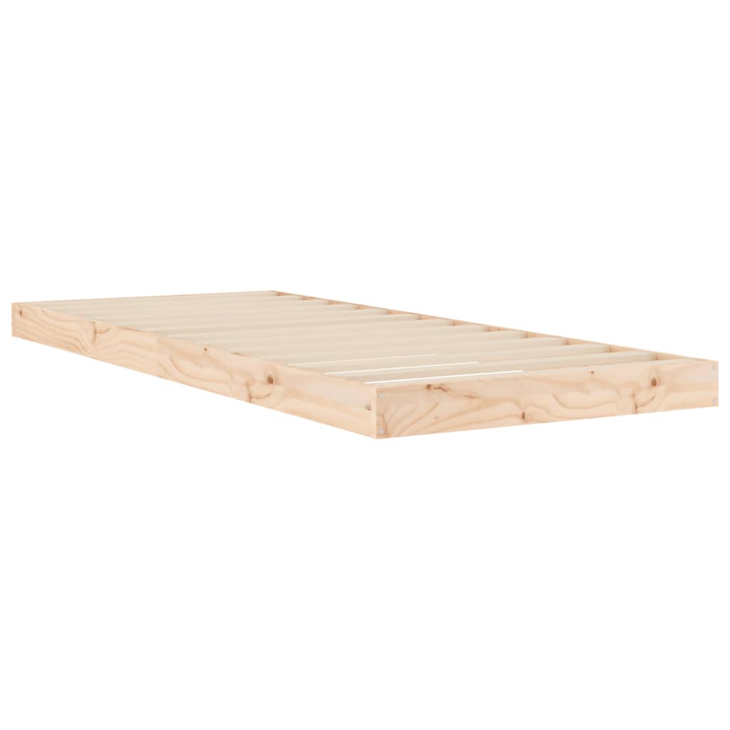 Bedframe Massief Grenenhout 75 x 190 cm Naturel