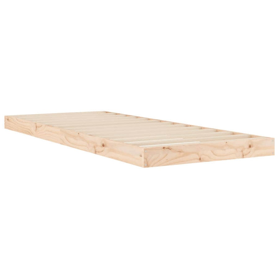 Bedframe Massief Grenenhout 75 x 190 cm Naturel
