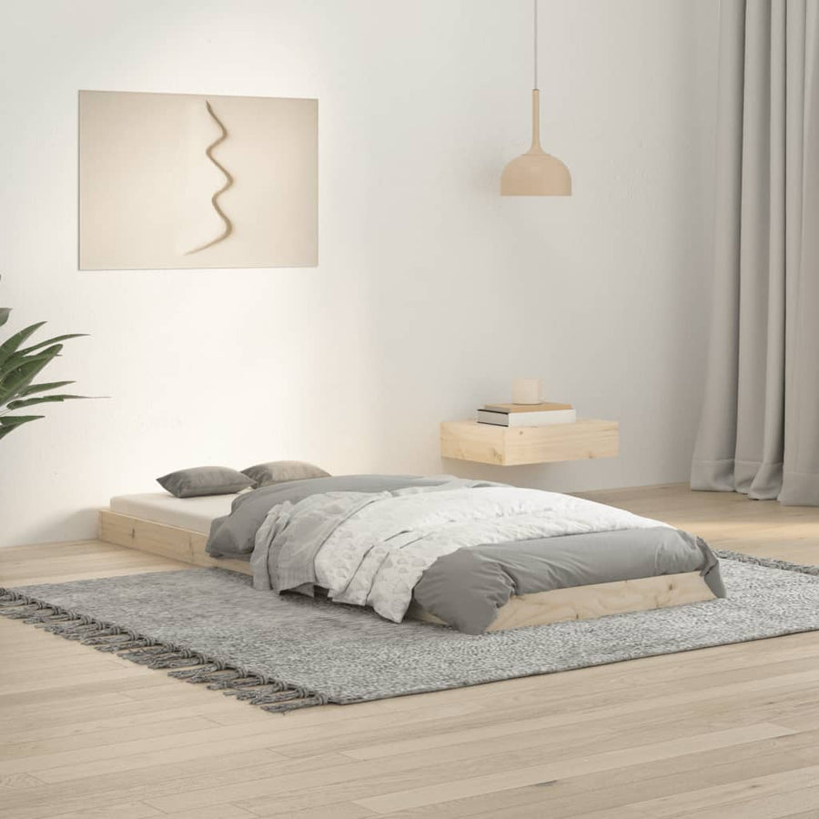 Bedframe Massief Grenenhout 75 x 190 cm Naturel