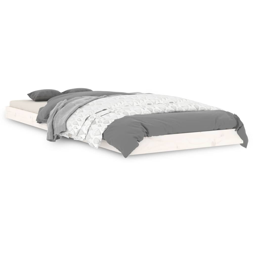 Bedframe Massief Grenenhout Small Single 75 x 190 cm Wit