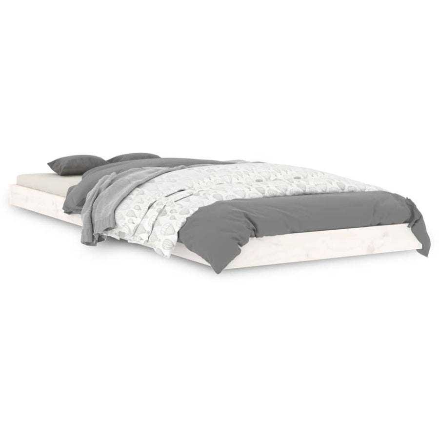 Bedframe Massief Grenenhout Small Single 75 x 190 cm Wit