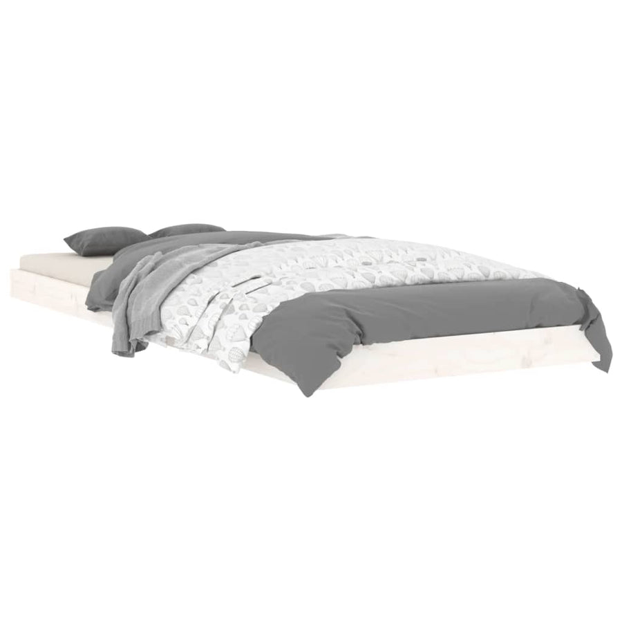 Bedframe Massief Grenenhout Small Single 75 x 190 cm Wit