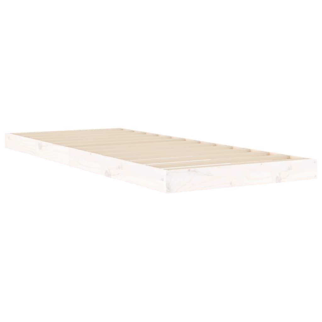 Bedframe Massief Grenenhout Small Single 75 x 190 cm Wit