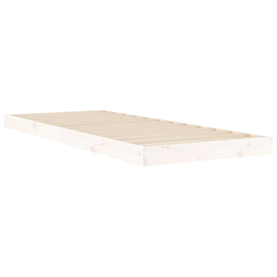 Bedframe Massief Grenenhout Small Single 75 x 190 cm Wit