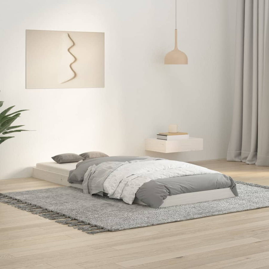 Bedframe Massief Grenenhout Small Single 75 x 190 cm Wit