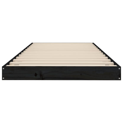 Bedframe Massief Grenenhout 75 x 190 cm Zwart
