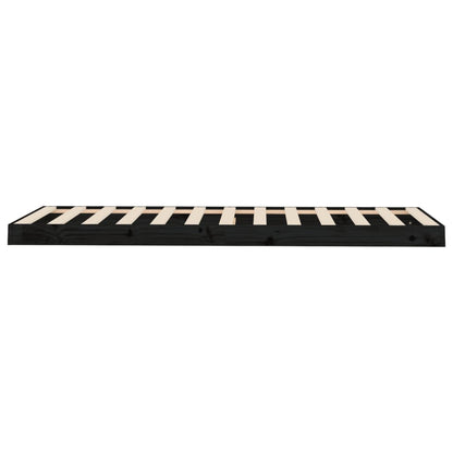 Bedframe Massief Grenenhout 75 x 190 cm Zwart