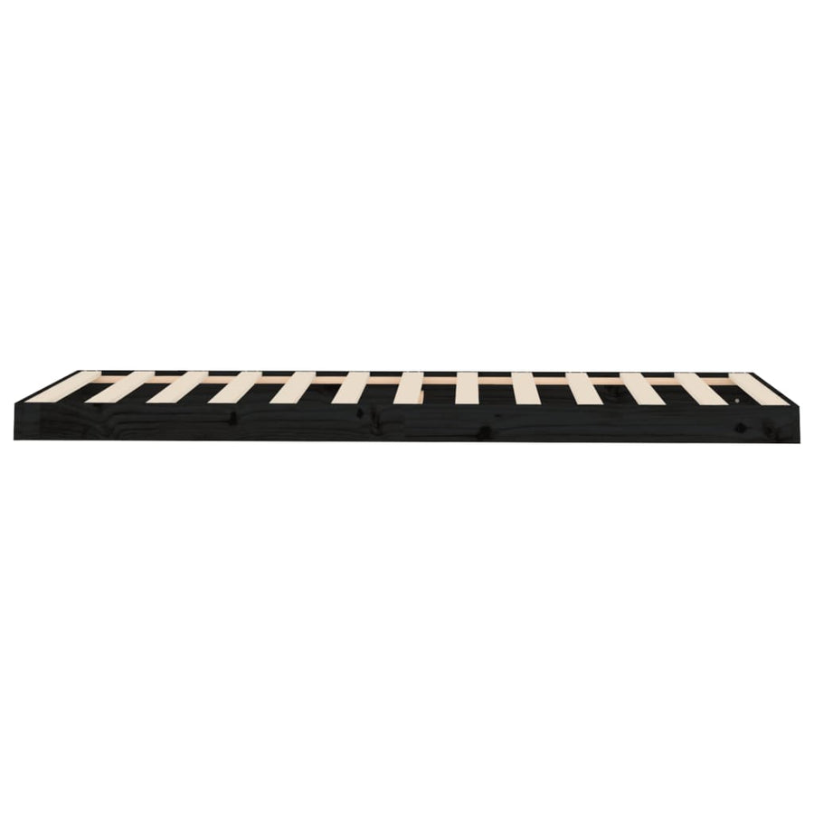 Bedframe Massief Grenenhout 75 x 190 cm Zwart