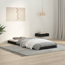 Bedframe Massief Grenenhout 75 x 190 cm Zwart