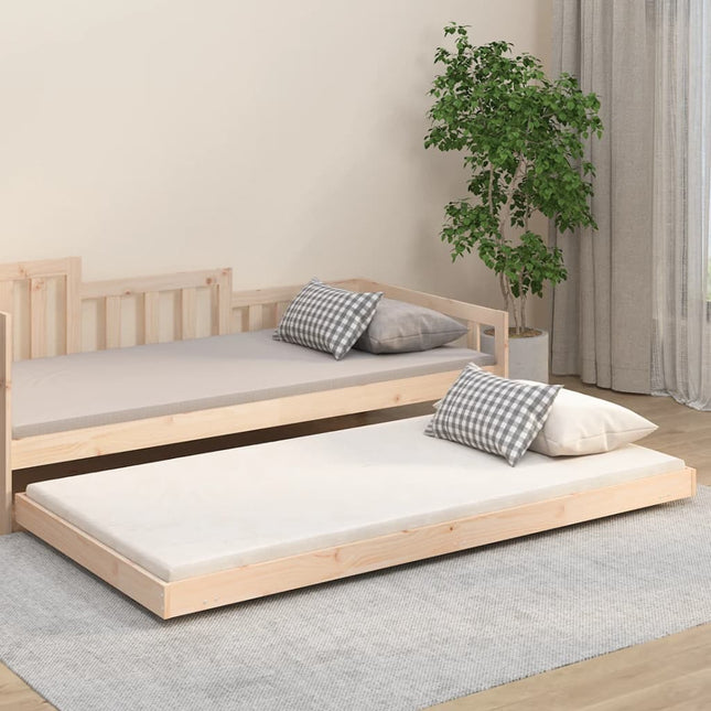 Bedframe massief grenenhout 100x200 cm 100 x 200 cm Naturel