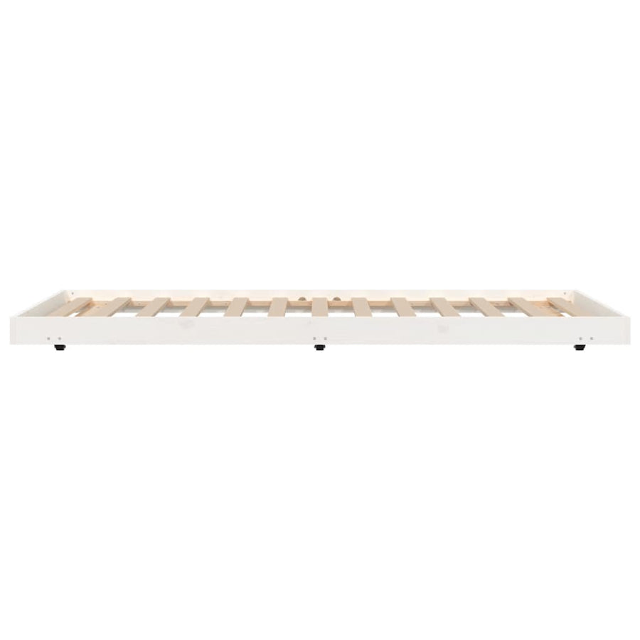 Bedframe massief grenenhout wit 100x200 cm 100 x 200 cm Wit