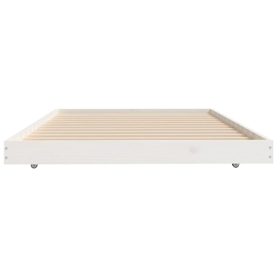 Bedframe massief grenenhout wit 100x200 cm 100 x 200 cm Wit