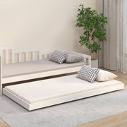 Bedframe massief grenenhout wit 140x200 cm