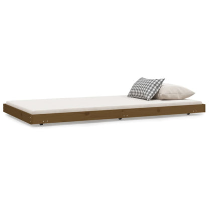 Bedframe massief grenenhout honingbruin 100x200 cm 100 x 200 cm Honingbruin